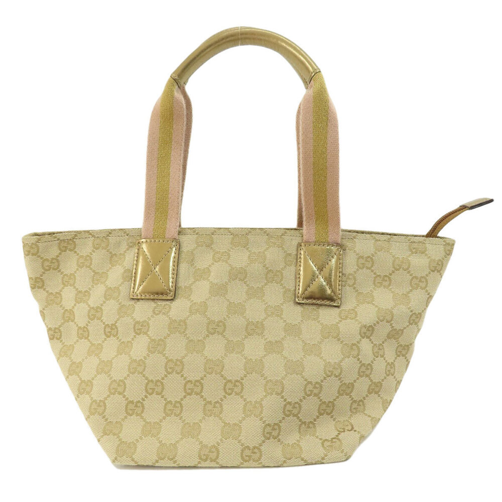 Gucci Canvas GG Gold Tote Line Bag Sherry